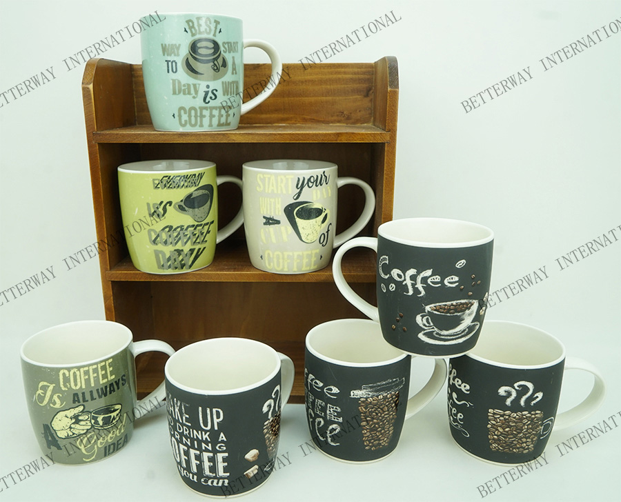 New bone china bullet mug with coffee words design
