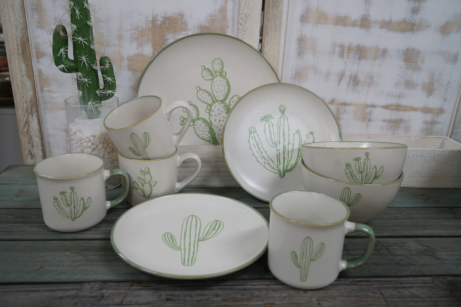 stoneware dinnerware set printing cactus design BH785 BH786