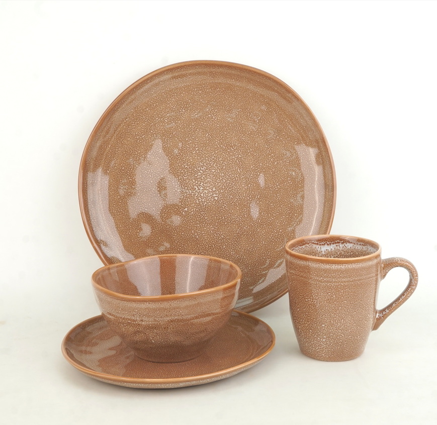 stoneware reactive glaze dinnerware set unique style HZ0040