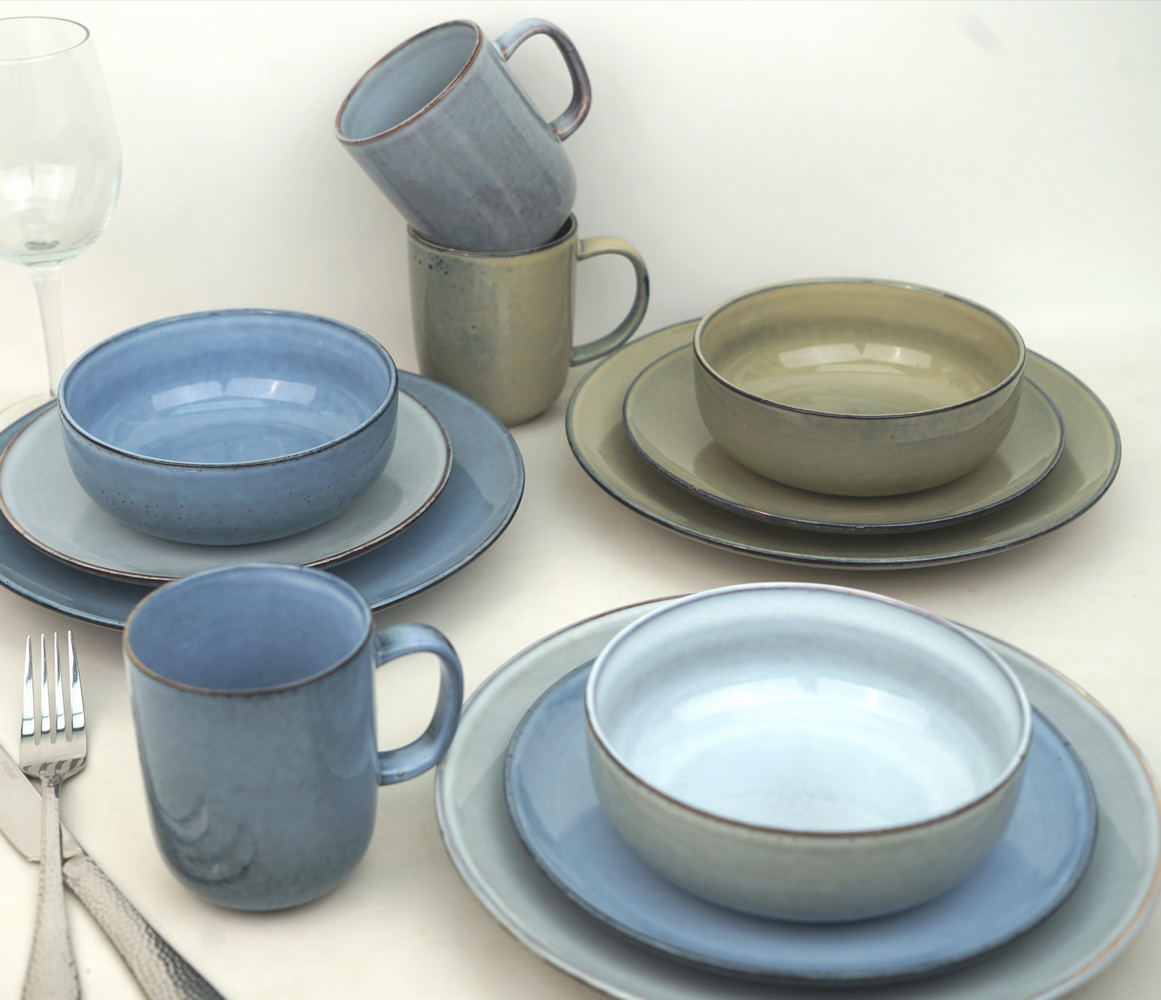 stoneware reactive glaze dinnerware set LS060