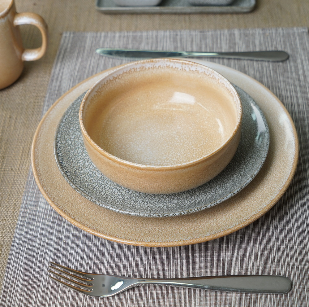 stoneware reactive glaze dinnerware set LS062
