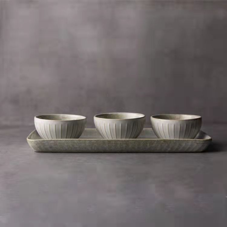 stoneware reactive glaze rectangular plate dish
