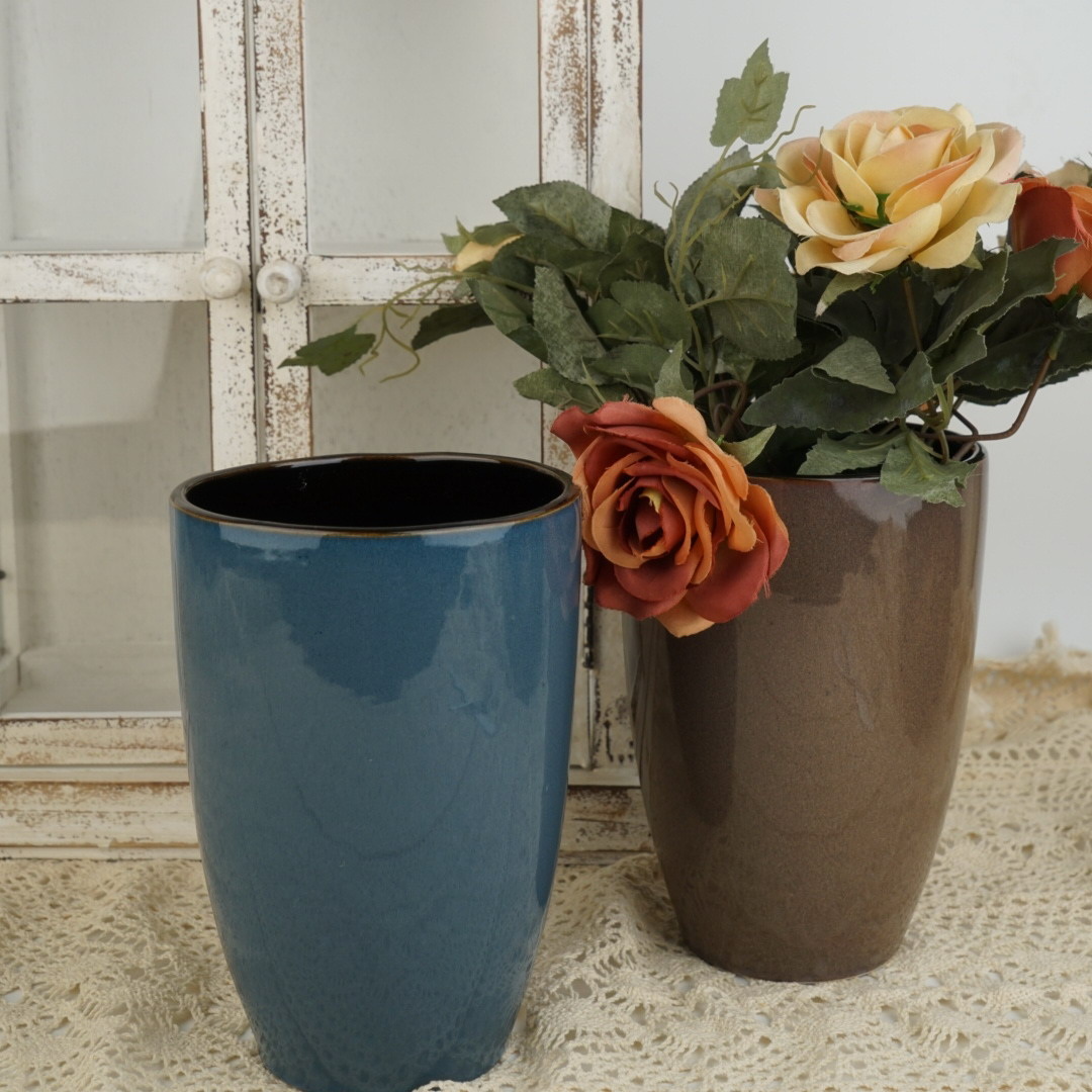 stoneware reactive glaze vase