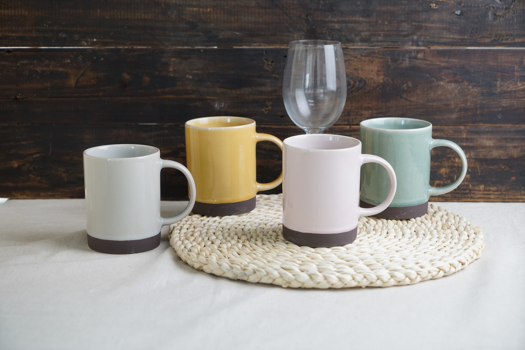 stoneware coffee mug set straight shape