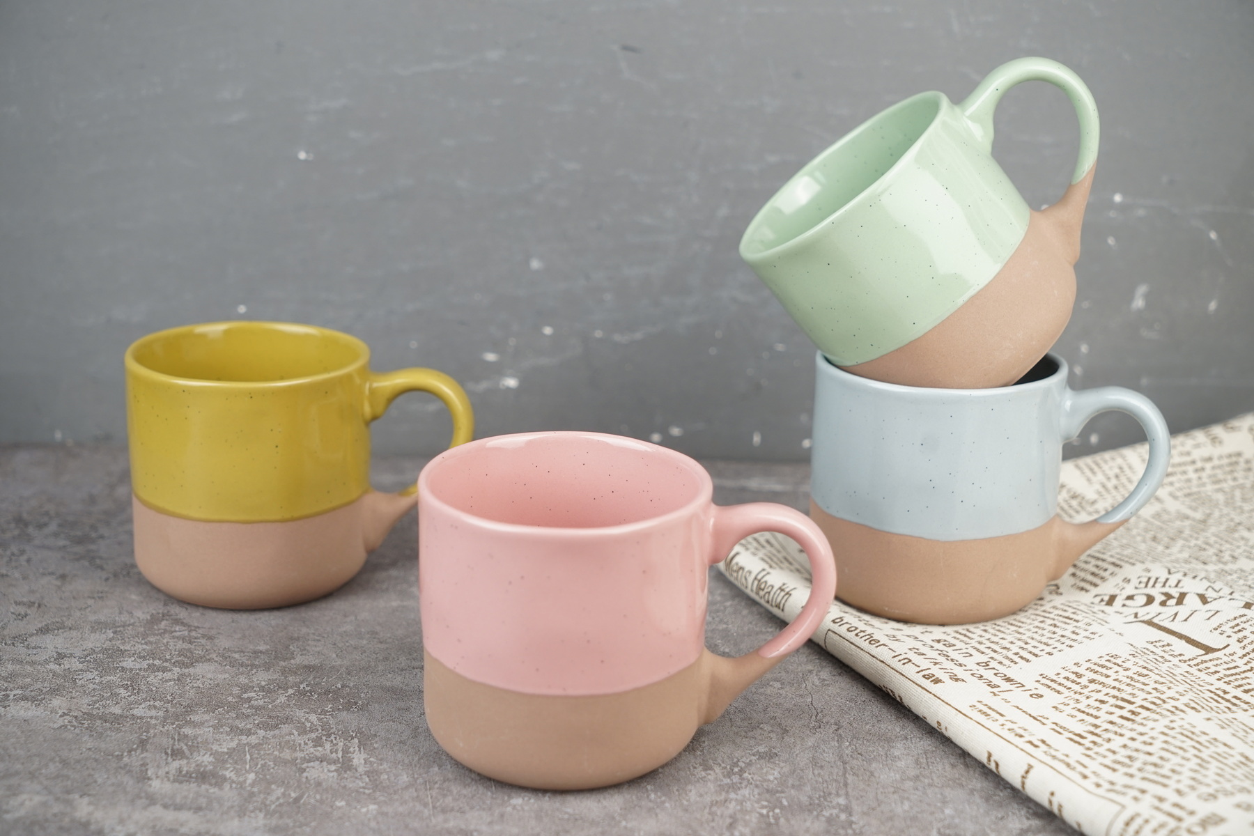 stoneware mug embossed pattern