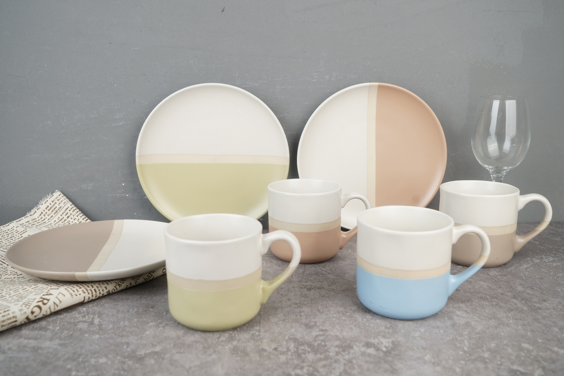 stoneware dinnerware set reactive glaze BH820