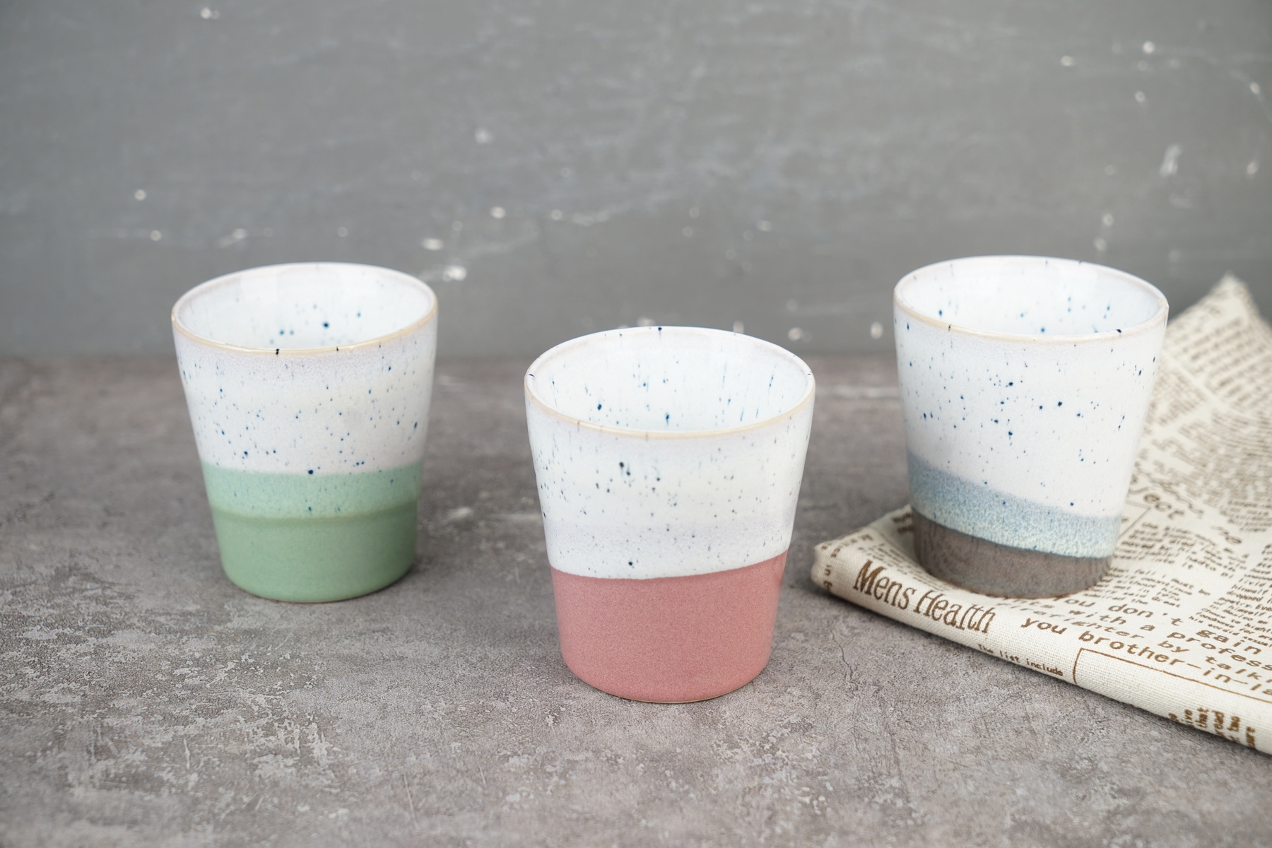 stoneware mug without handle reactive glaze BH767