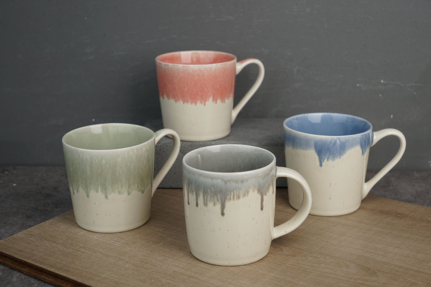 new bone china coffee mug set reactive glaze YH046