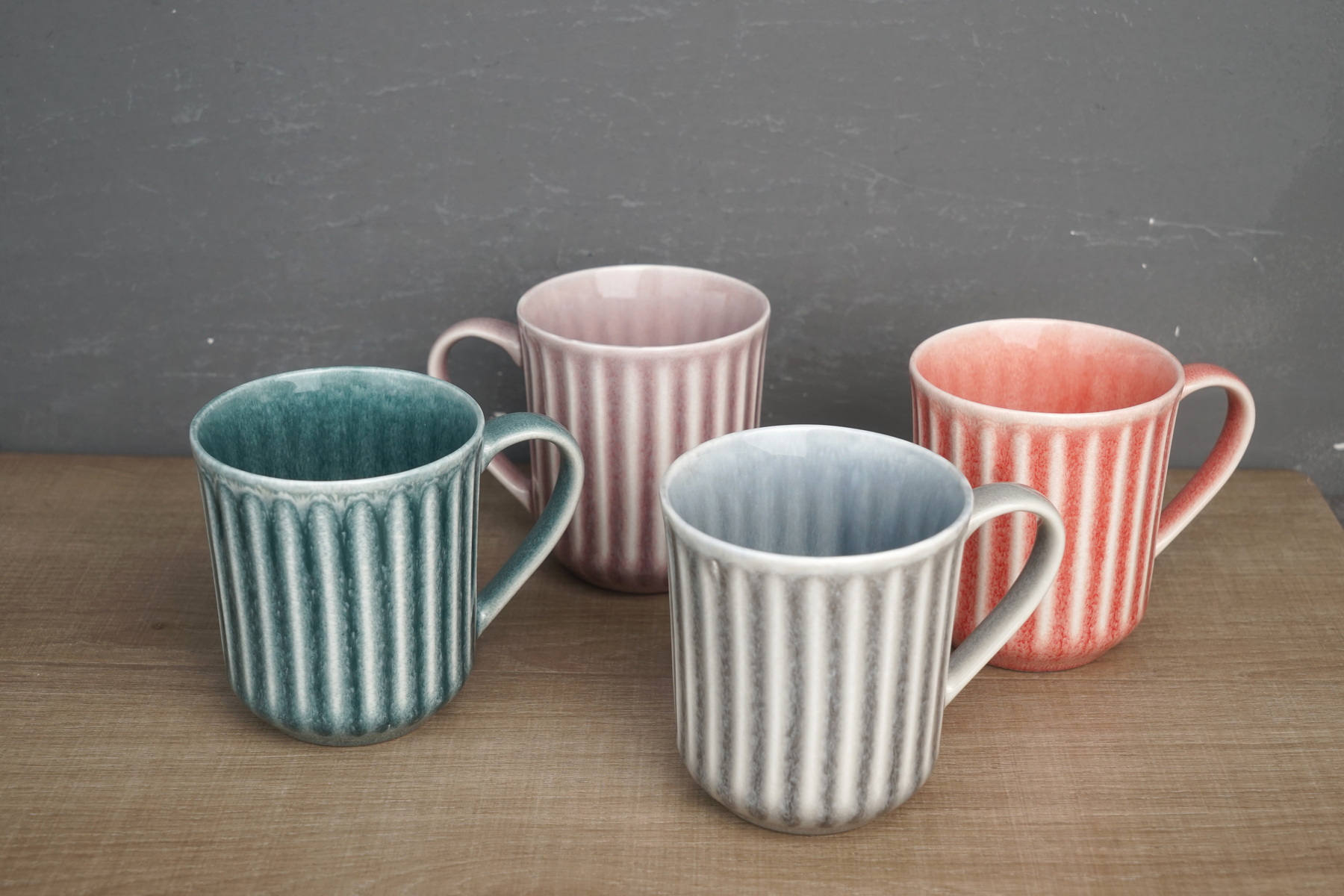 new bone china coffee mug set reactive glaze YH047