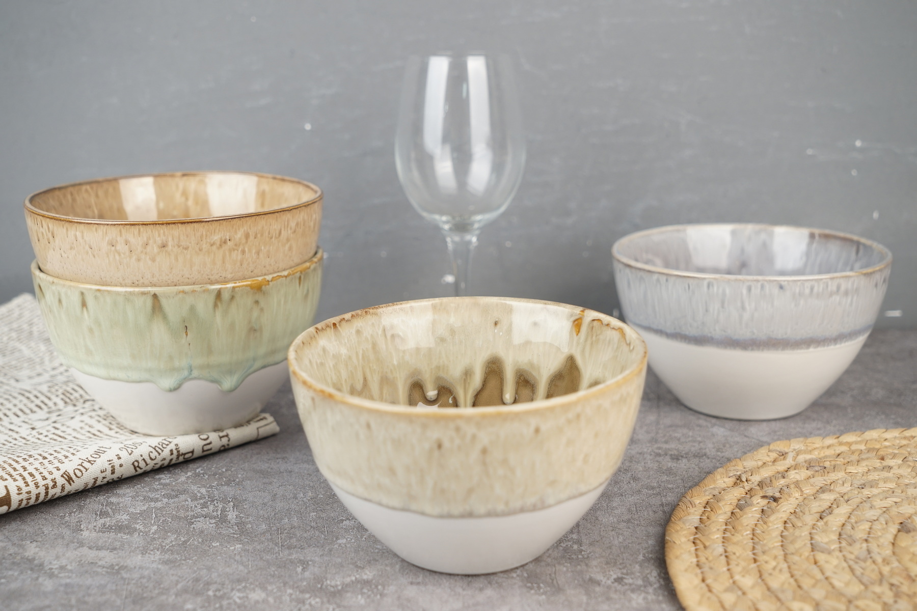 stoneware bowl reactive glaze LS102