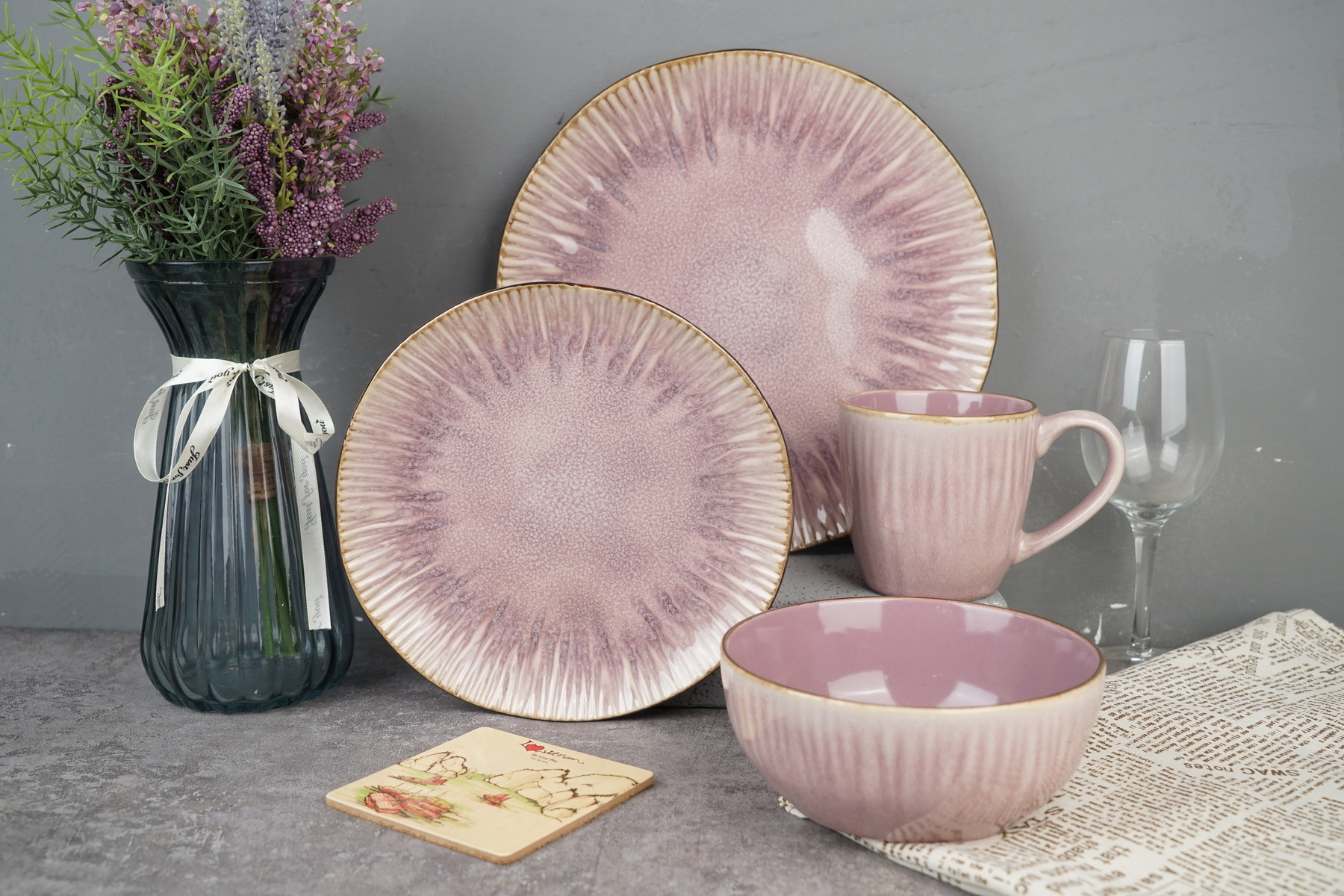 stoneware reactive glaze dinnerware set QX691
