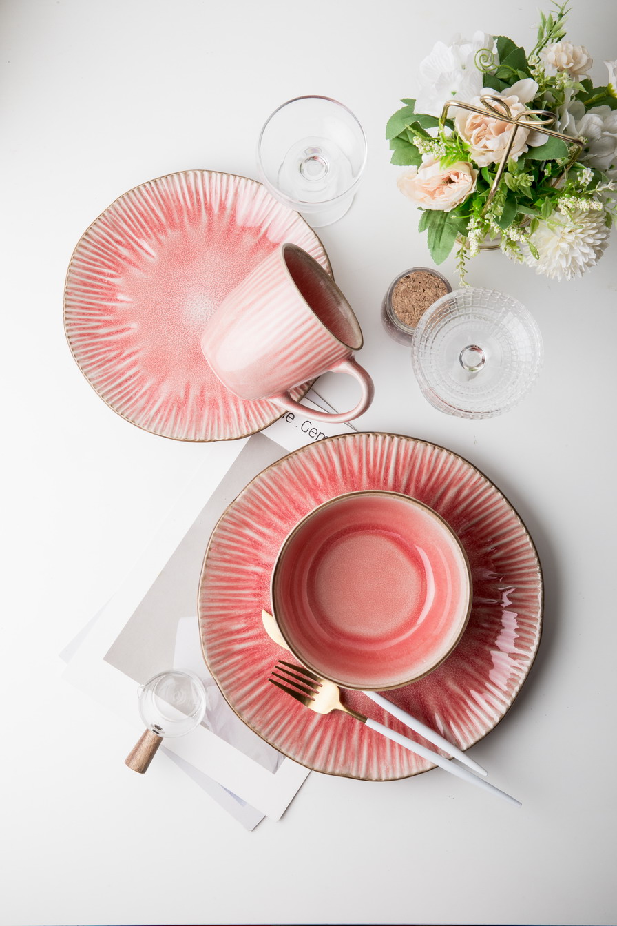 stoneware reactive glaze dinnerware set QX691