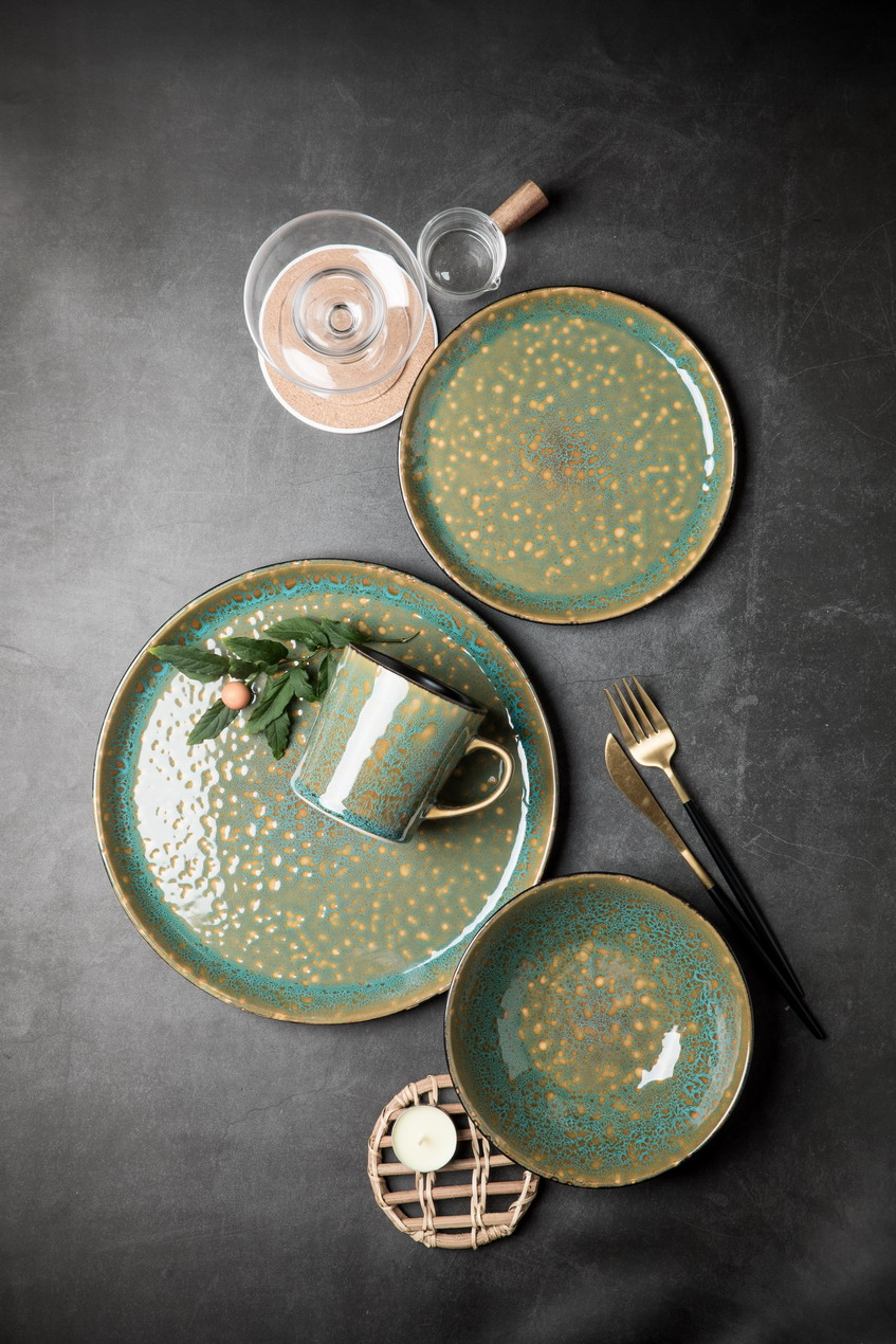 Stoneware reactive glaze dinnerware set QX