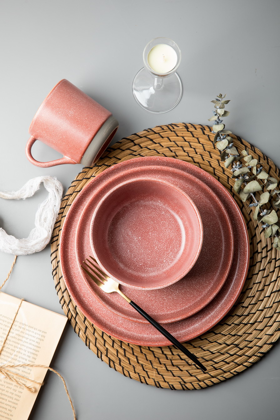 Stoneware reactive glaze dinnerware set QX