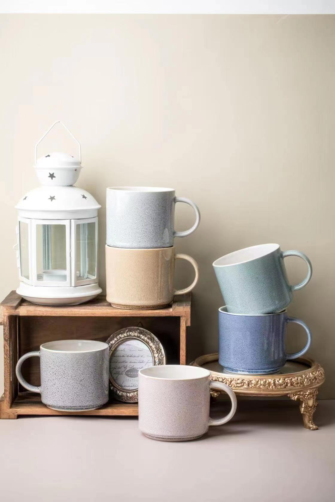 stoneware coffee tea mug set QX