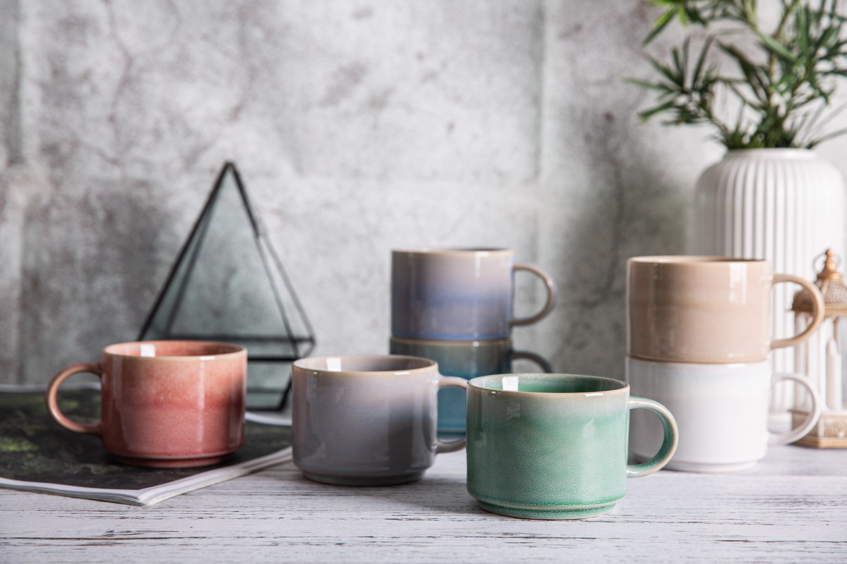 stoneware coffee tea mug set YX