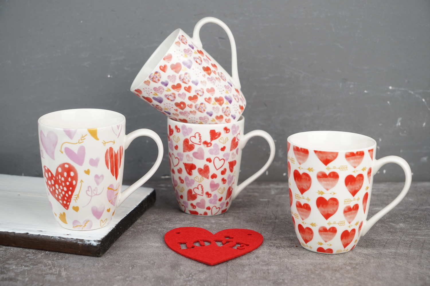 new bone china LOVE mug set