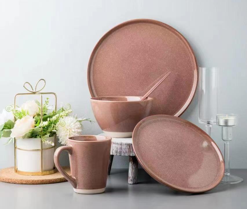 stoneware reactive glaze dinnerware set QX680