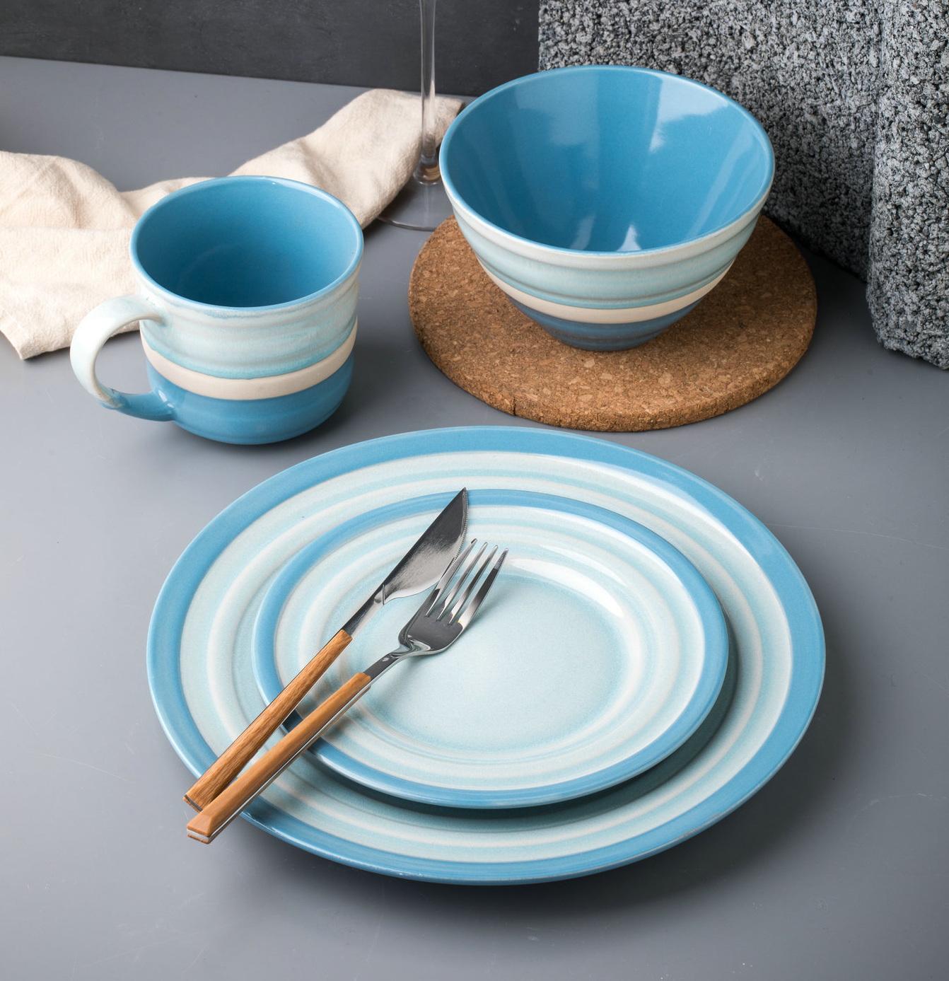 stoneware dinnerware set QX