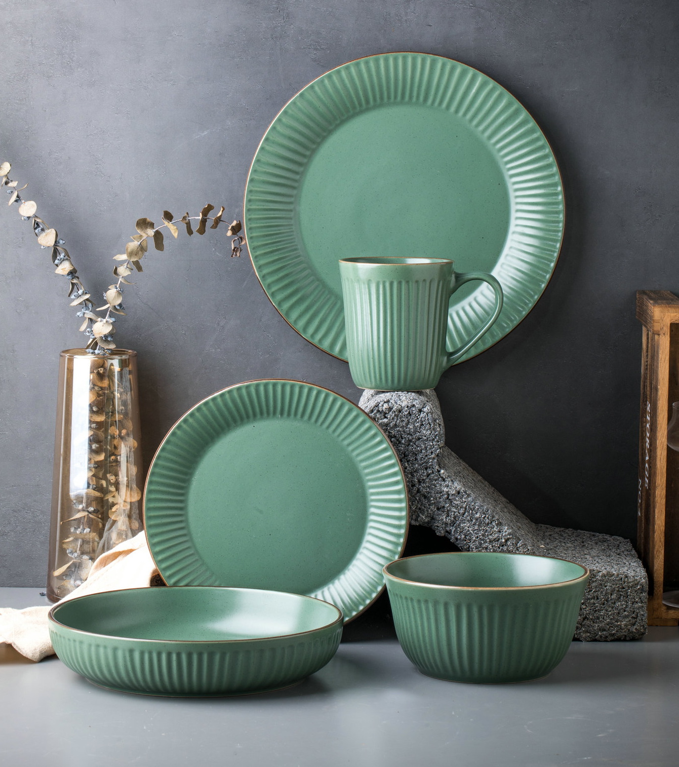 stoneware dinnerware set QX