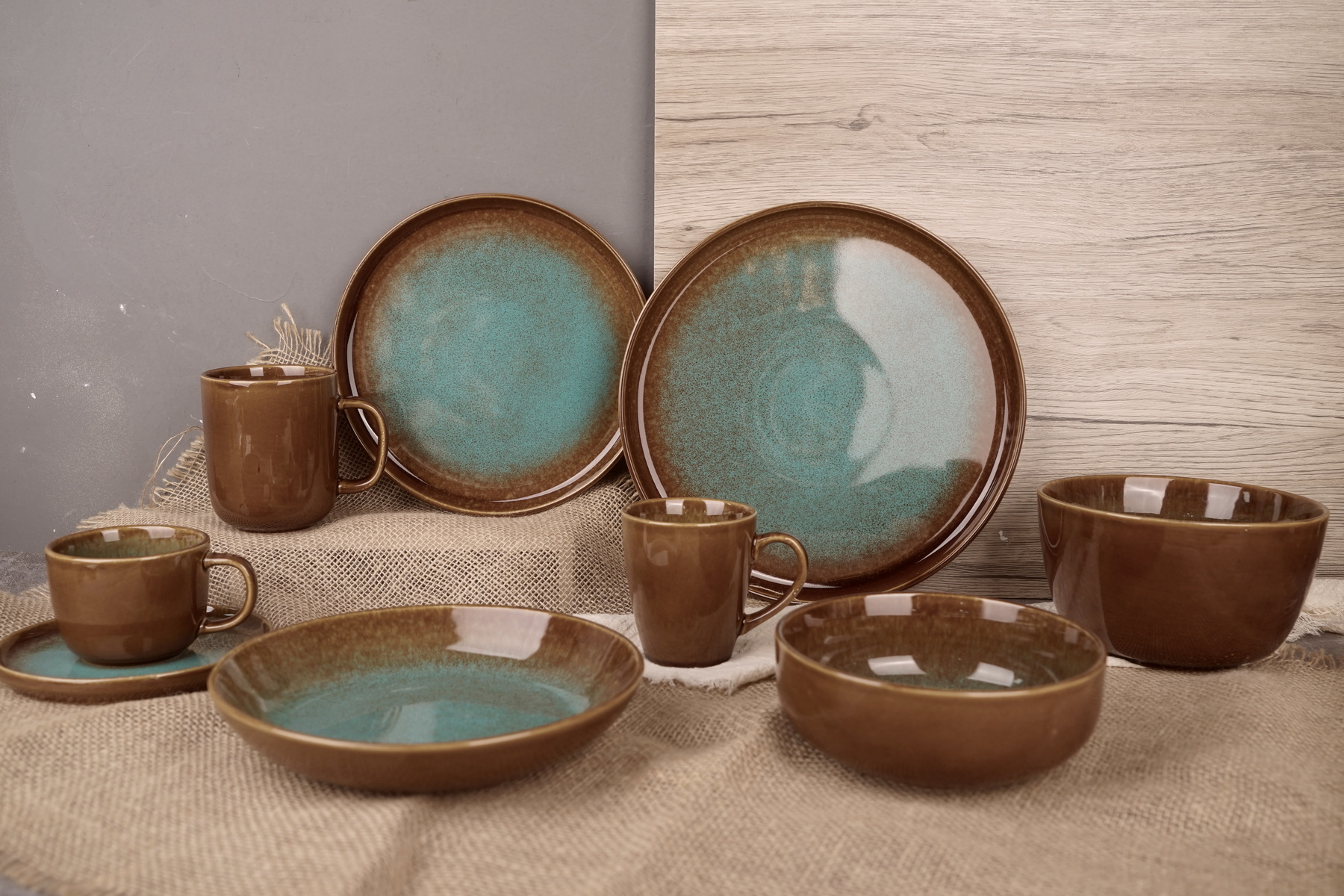 stoneware reactive glaze dinnerware set LS162