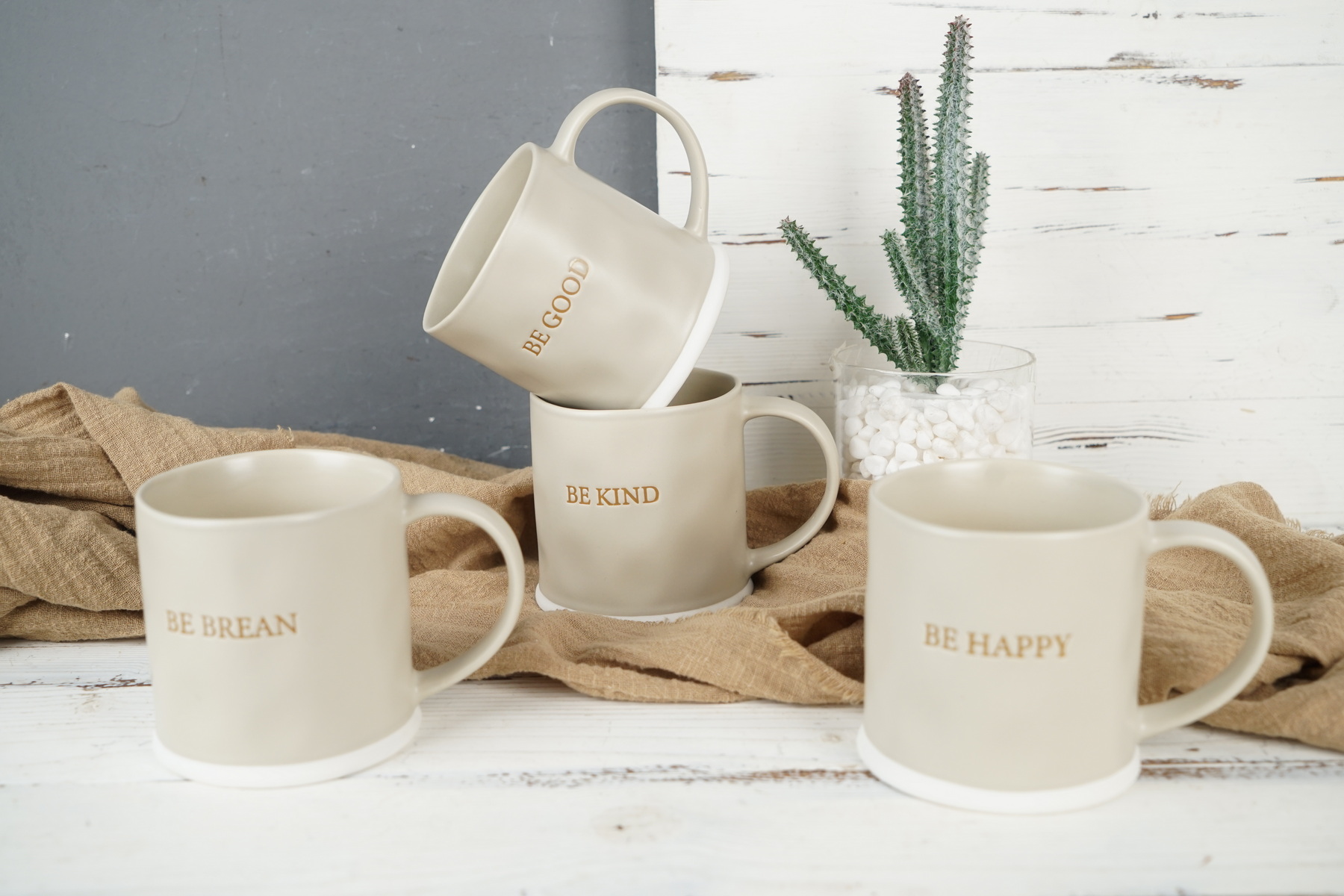 New bone china mug with TEXT TX046