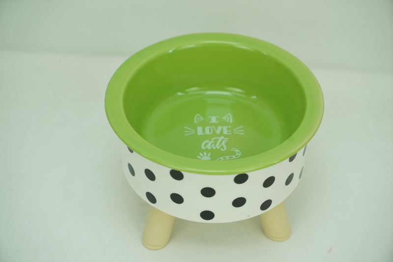 1x stoneware 350ml pet bowl with plastic holder  PE9059