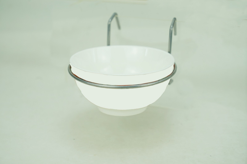1x new bone china 200ml pet bowl with iron hanger PE9078