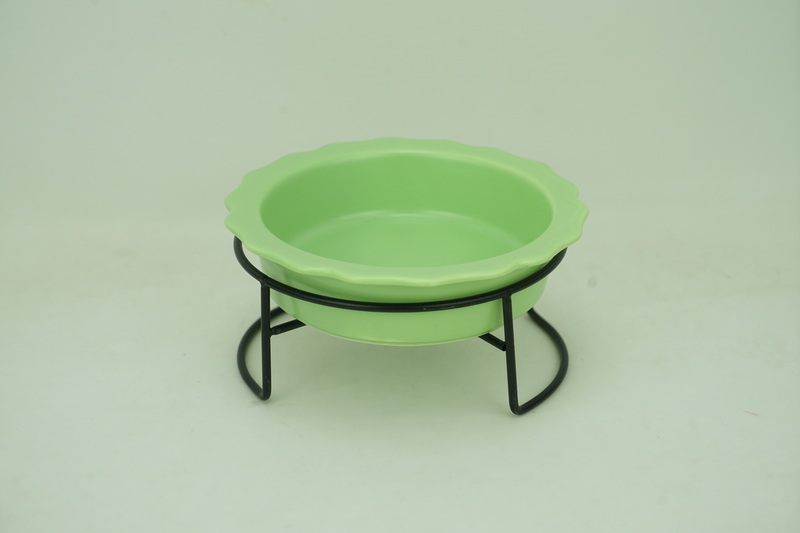 1x new bone china 250ml pet bowl with iron holder  PE9091